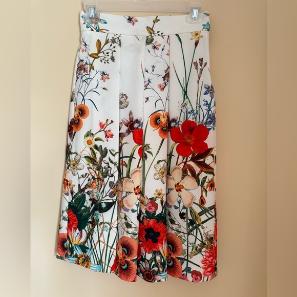 Zara Red and White A-Line Knee-Length Skirt Sz XS - Picture 9 of 15